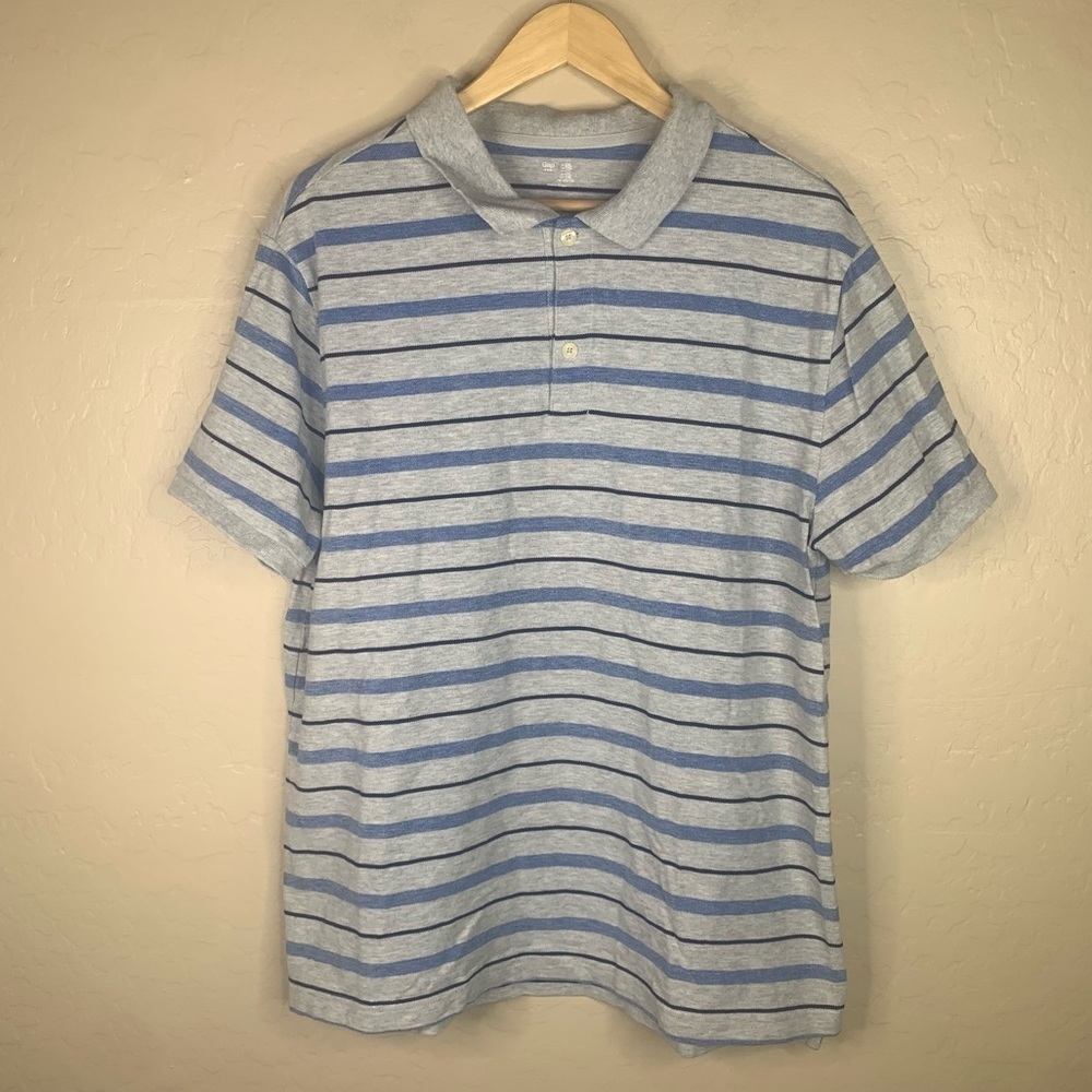 Mens GAP Pique Birdseye Stripe Polo Shirt